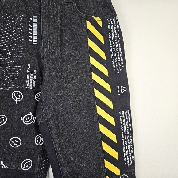 Finesse Jacko Printed Patchwork Pants Jeans size S US 4-6 NWOT Statement - Picture 8 of 11